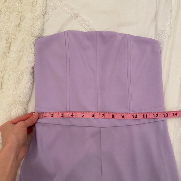 NWT Alice + Olivia Lavera Lavender Strapless Jumpsuit - Size 2 - Picture 15 of 16